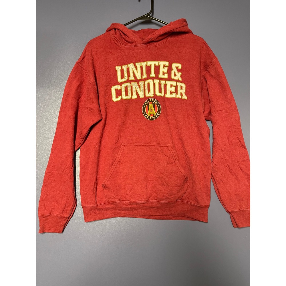 Atlanta United FC MLS Mens Hoodie Red Unite & Conquer Sweatshirt Medium